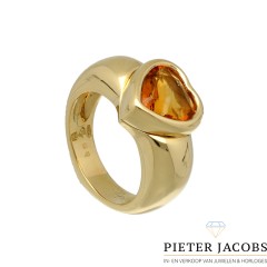 Piaget hart ring, 18 krt goud met Citrien