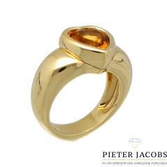 Piaget hart ring, 18 krt goud met Citrien