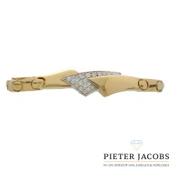 18 krt Massief gouden armband met briljant 0.40 Ct. Gereserveerd