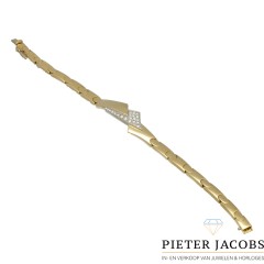 18 krt Massief gouden armband met briljant 0.40 Ct. Gereserveerd