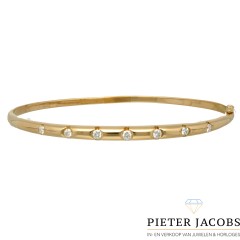 18 krt gouden armband met 7 Briljanten ca. 0.55 Ct