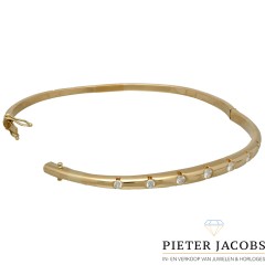 18 krt gouden armband met 7 Briljanten ca. 0.55 Ct