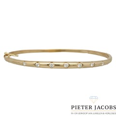 18 krt gouden armband met 7 Briljanten ca. 0.55 Ct