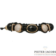 Exclusieve armband 18Krt. goud Briljant & Onyx by 