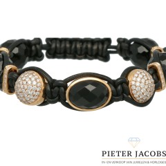 Exclusieve armband 18Krt. goud Briljant & Onyx by 