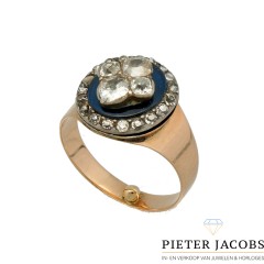 Rosegouden Antieke ring met oud slijpsel diamant, Bolsjewieck