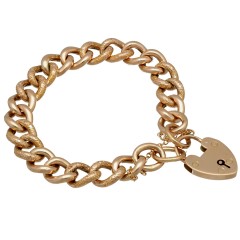 Rosegouden Vintage Gourmet armband met Hangslot 