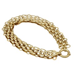 14 krt gouden schakel fantasie armband