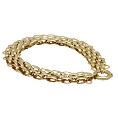 14 krt gouden schakel fantasie armband