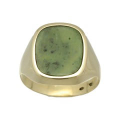 14 Krt gouden ring met Jade