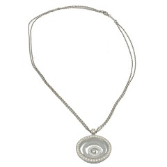 18Krt. Witgouden collier Chopard Happy spirit diamonds.