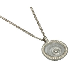 18Krt. Witgouden collier Chopard Happy spirit diamonds.