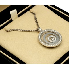 18Krt. Witgouden collier Chopard Happy spirit diamonds.