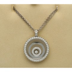 18Krt. Witgouden collier Chopard Happy spirit diamonds.