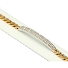 18Krt. Gourmet armband bezet met Diamant 0.81Ct. 