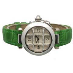 Cartier Pasha 32 MM Witgoud / Diamanten