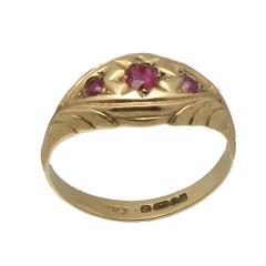 Vintage gouden ring met Robijnen