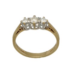 Klassieke Alliance ring met 3 diamanten 0.25 Ct