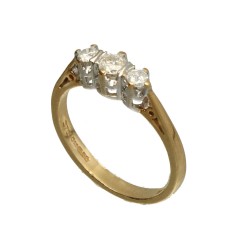 Klassieke Alliance ring met 3 diamanten 0.25 Ct