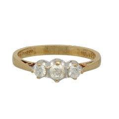 Klassieke Alliance ring met 3 diamanten 0.25 Ct