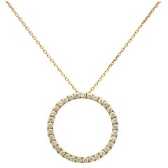 Geelgouden Circle collier met briljant 0.71 ct.