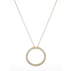 Geelgouden Circle collier met briljant 0.71 ct.