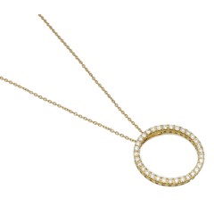 Geelgouden Circle collier met briljant 0.71 ct.