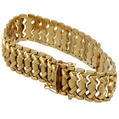 Vintage gouden schakel armband, 14 krt goud.