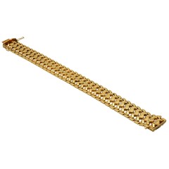 Vintage gouden schakel armband, 14 krt goud.