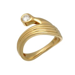 18 Krt. geelgouden Briljant ring 0.25 ct.