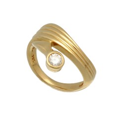 18 Krt. geelgouden Briljant ring 0.25 ct.