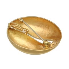 18 krt geelgouden hanger/broche met briljanten.