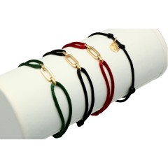 Trendy armband met 14 Krt gouden schakel, style cartier