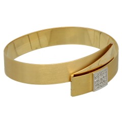 18 krt massief gouden armband met Briljant. Handgemaakt!