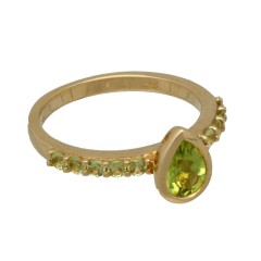 14 krt gouden ring met Peridot.