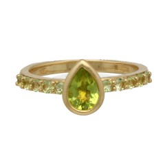 14 krt gouden ring met Peridot.