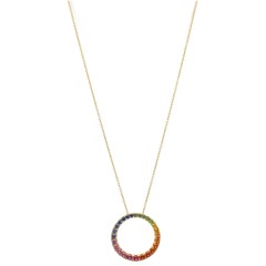 14Krt. goud collier ''Circle of Live'' van Saffier ''Rainbow collectie''