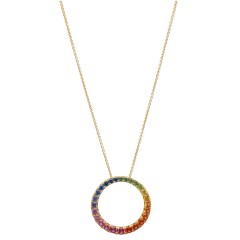 14Krt. goud collier ''Circle of Live'' van Saffier ''Rainbow collectie''