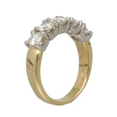 14 krt Geelgouden Alliance ring met 5 briljanten 1.61 ct.