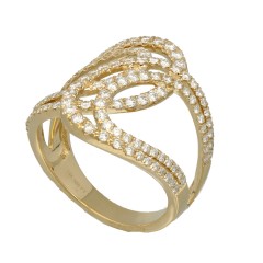 14Krt. gouden Fantasie ring gezet met Briljant 1.18Ct. 