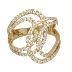 14Krt. gouden Fantasie ring gezet met Briljant 1.18Ct. 