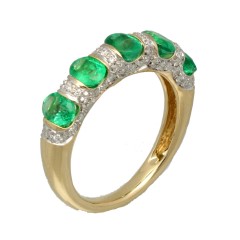 14Krt. gouden Briljant 0.30Ct. & Smaragd ring 