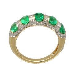 14Krt. gouden Briljant 0.30Ct. & Smaragd ring 