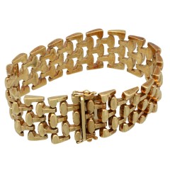 Vintage gouden schakel armband,14 krt goud.