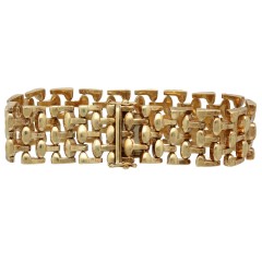 Vintage gouden schakel armband,14 krt goud.