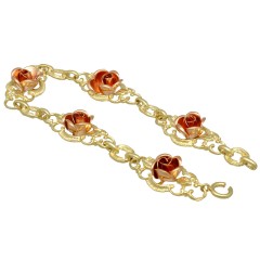 14 krt Vintage gouden armband met Rozen .