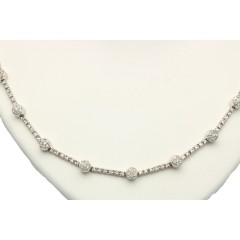 18 Krt witgouden collier met briljant ca. 1.00 Ct