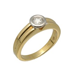 18 krt gouden Solitairring met Briljant van 0.45 Ct