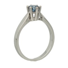 18Krt. witgouden Solitaire ring met blauwe diamant 0.50Ct. 