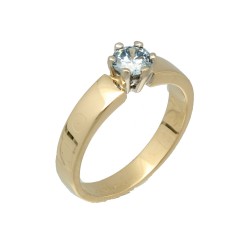 14Krt. gouden Solitaire ring met Blauwe Diamant 0.47Ct.